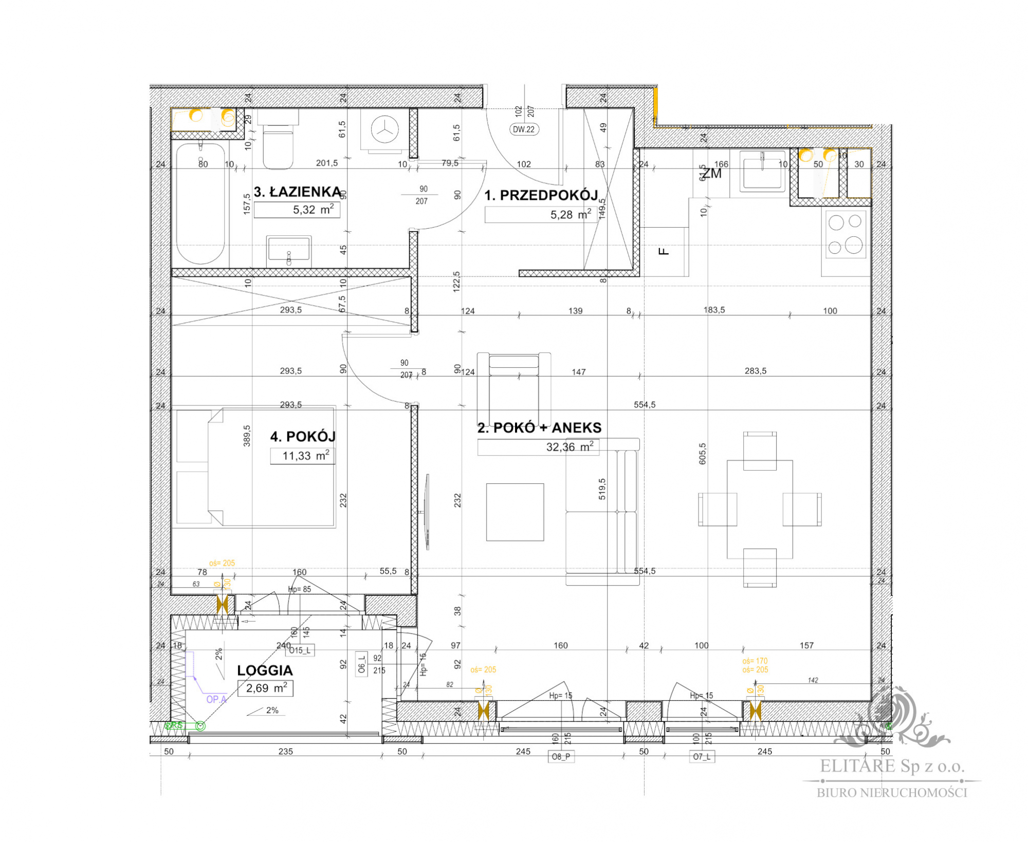 Apartament 2 pokojowy 54,29m2, ogrzewanie miejskie/lokalizacja obok Wrocław - zdjęcie 2