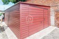 Garaż Blaszany 4,5x7m Brama uchylna Ciemny Brąz Dach spad w bok PLG144 Nowy Sącz - zdjęcie 6