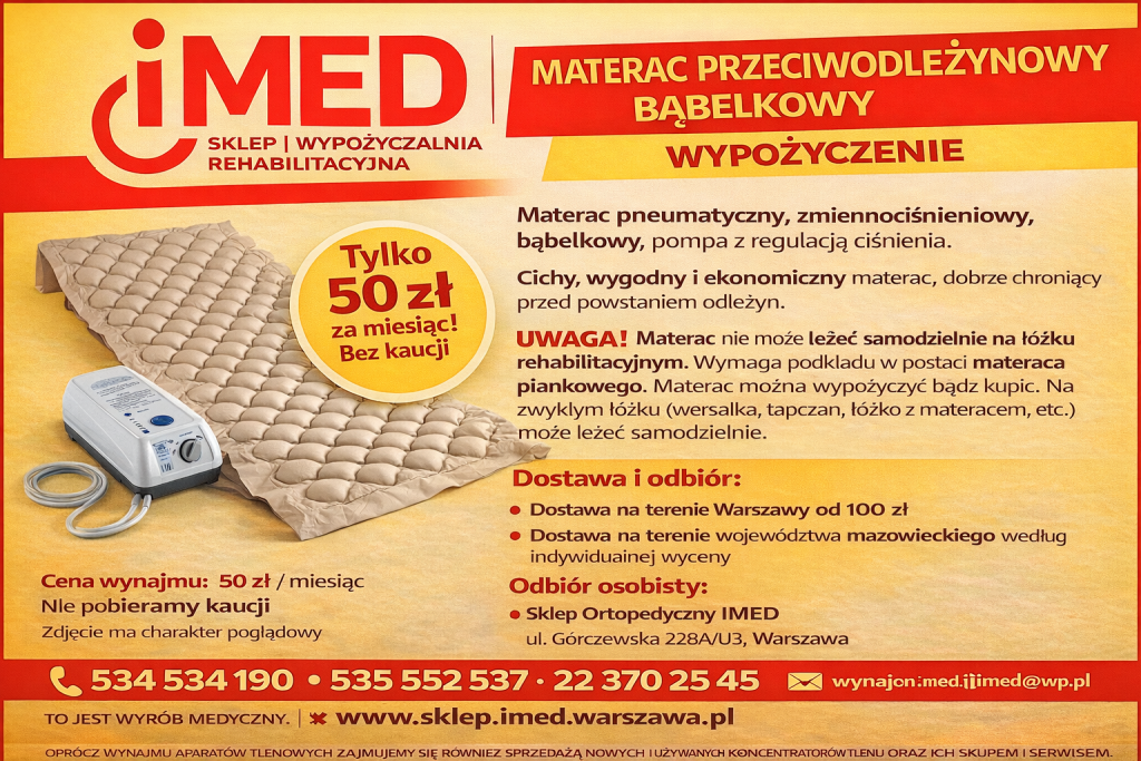 Materac przeciwodlezynowy babelkowy wynajem Bemowo - zdjęcie 1