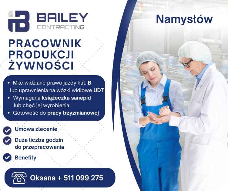 Pracownik produkcji Namysłów - zdjęcie 1