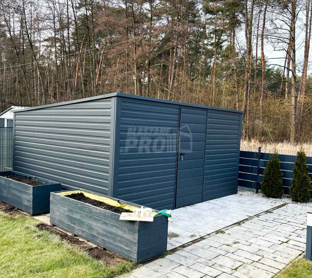 Domek Ogrodowy - Schowek 4x3,5  drzwi - Antracyt dach spad w tył GP262 Dąbrowa Górnicza - zdjęcie 2