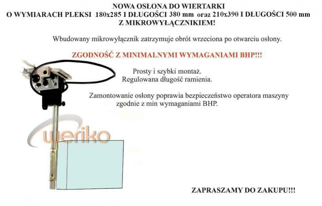 Osłona bezpieczeństwa do wiertarek - FIRMA WERIKO Lubin - zdjęcie 1