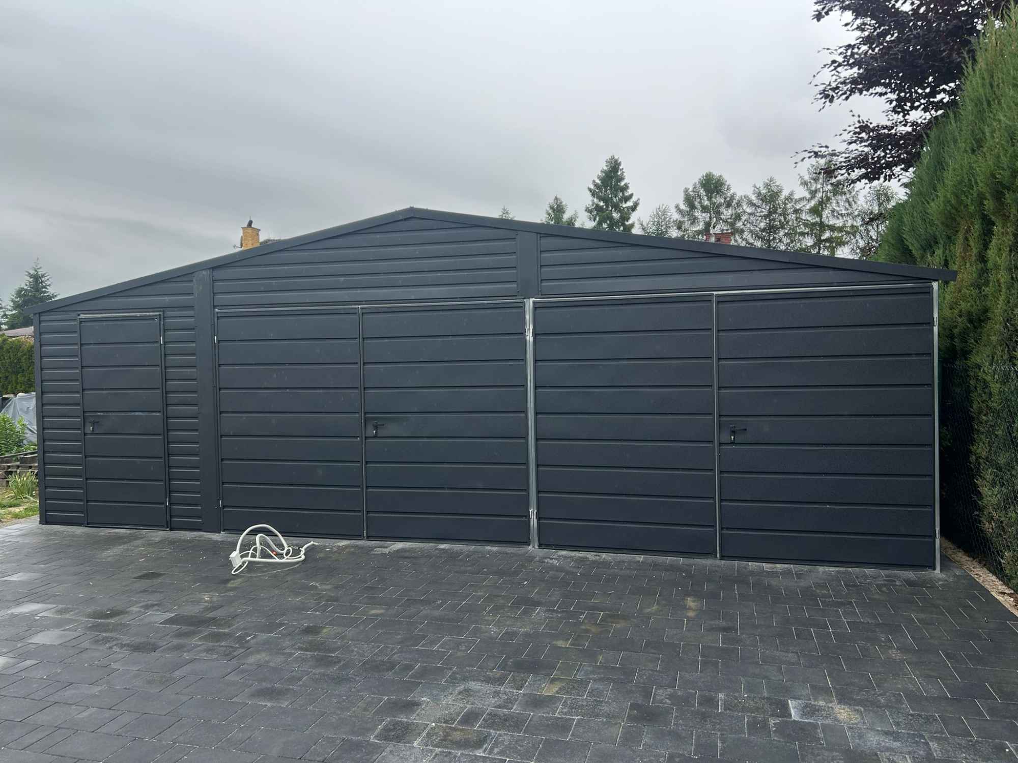 Garaż Blaszany 8×5 Blaszak dach dwuspadowy grafit MAT PREMIUM Poddębice - zdjęcie 4