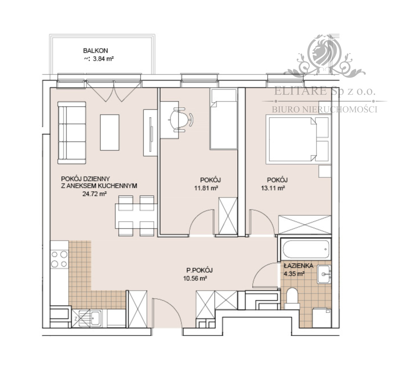 GOTOWE/Mieszkanie 3pok, 64,55m2 z balkonem /Wrocław Szczepin Wrocław - zdjęcie 7