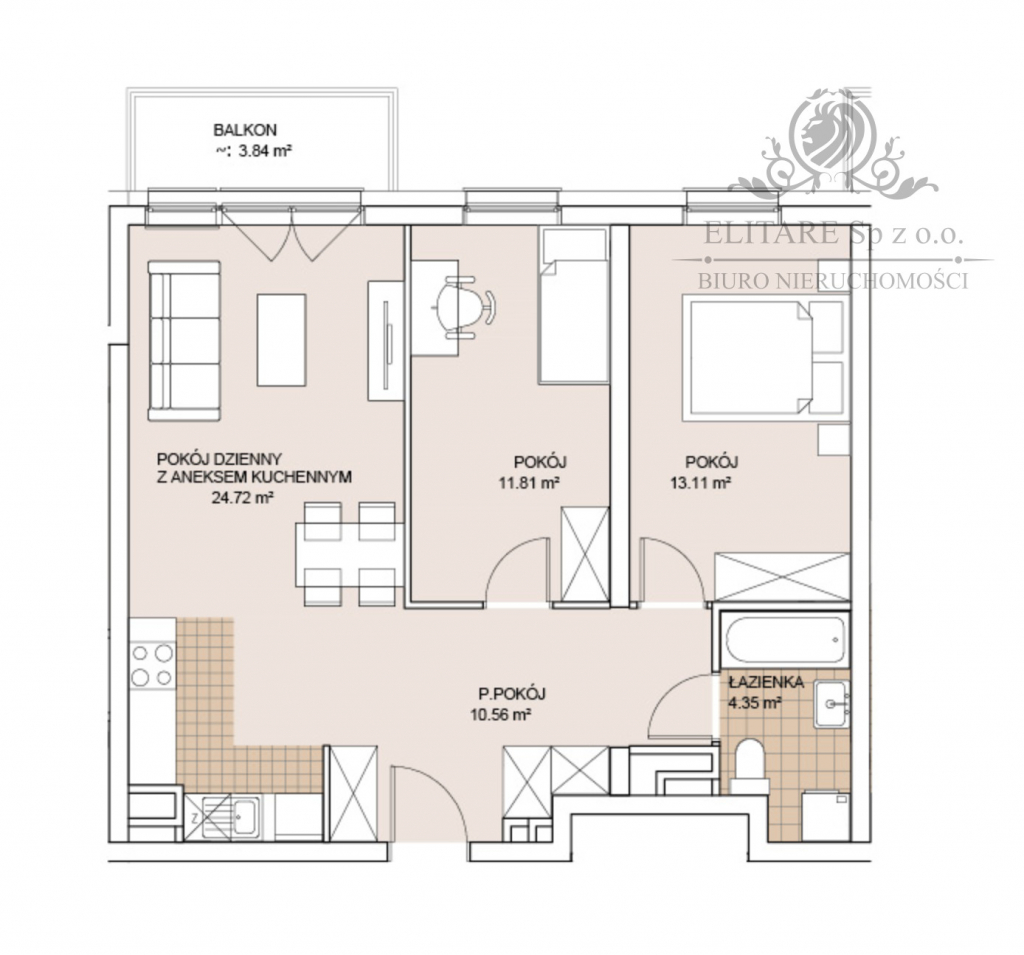 GOTOWE/Mieszkanie 3pok, 64,55m2 z balkonem /Wrocław Szczepin Wrocław - zdjęcie 7