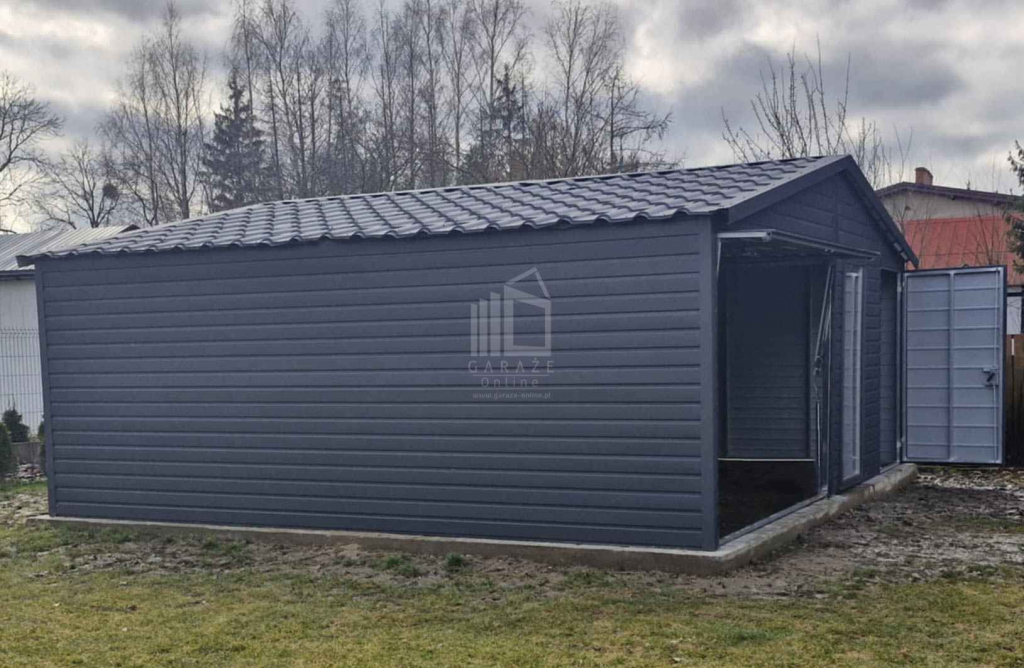 Garaż blaszany 6x5,8m Brama uchylna drzwi okno blachodachówka ID1065 Kalisz - zdjęcie 4