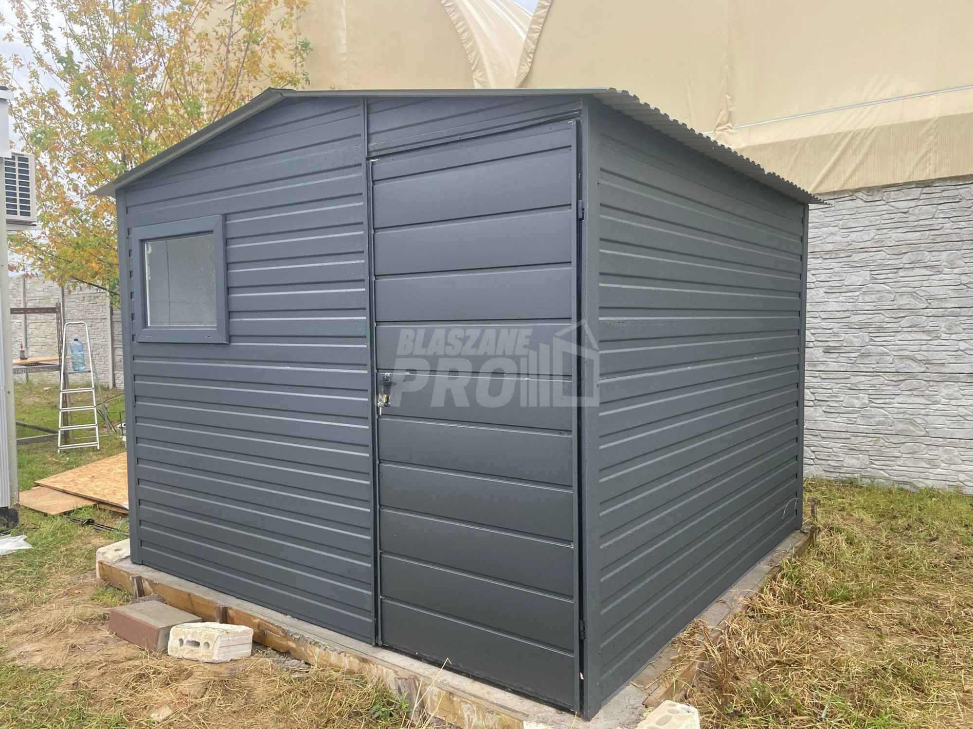 Domek Ogrodowy 3x3 Drzwi Okno Dach dwuspadowy Antracyt GP228 Września - zdjęcie 6