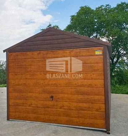 Garaż Blaszany 3x5 - Brama uchylna drewnopodobny dach dwuspadowy BL132 Bełchatów - zdjęcie 9