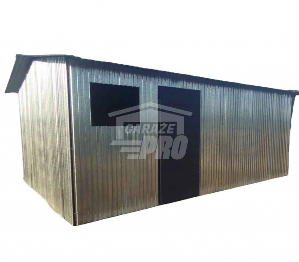 Garaż blaszany 4x6 otwór na okno ocynk - dwuspad pod ocieplenie GP200 Białogard - zdjęcie 1