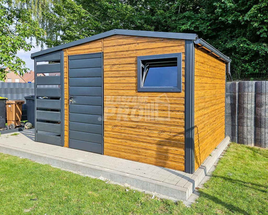 Domek ogrodowy 3x2,5m - wiata 1m  - drzwi - okno - rynny GP427 Jastrowie - zdjęcie 2