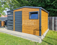 Domek ogrodowy 3x2,5m - wiata 1m  - drzwi - okno - rynny GP427 Jastrowie - zdjęcie 2