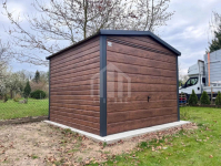 Garaż blaszany 3x3m - brama uchylna - ciemny orzech SO111 Toruń - zdjęcie 3