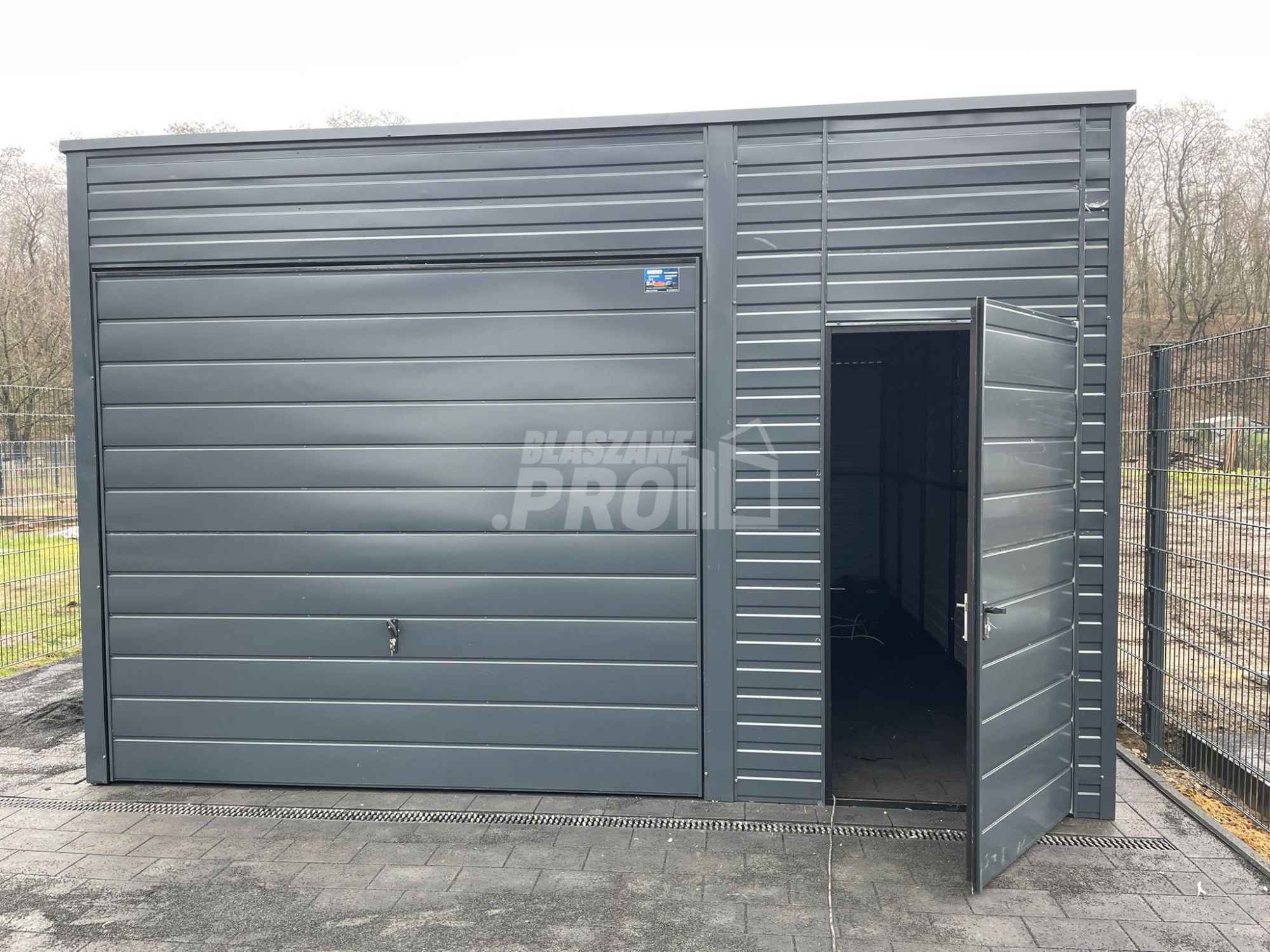 Garaż blaszany 4,5x6  antracyt drzwi +  okno   Dach spad w tył GP109 Gdynia - zdjęcie 6