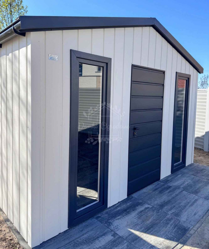 Domek ogrodowy 3x4 biały - antracyt  blachodachówka  dwuspadowy ID1160 Nowa Huta - zdjęcie 7