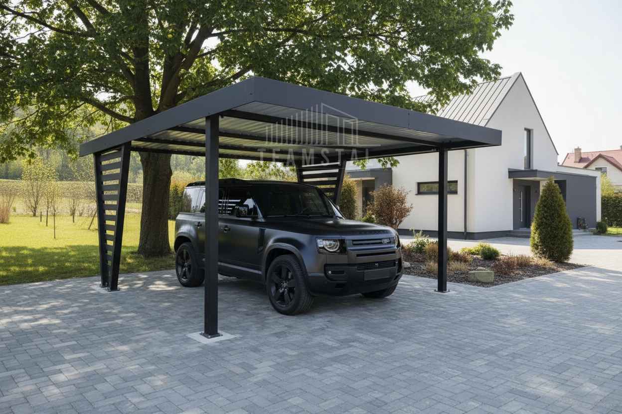 Carport V PREMIUM 4,8x5m Wypełnienie panelami Wiata samochodowa TS1258 Koszalin - zdjęcie 3
