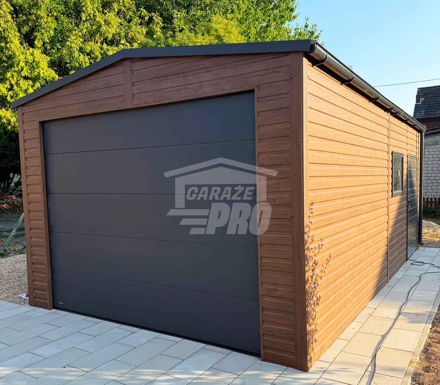 Garaż blaszany 4x6 m brama 2x okno drzwi blachodach rynny dach GP766 Zielona Góra - zdjęcie 2