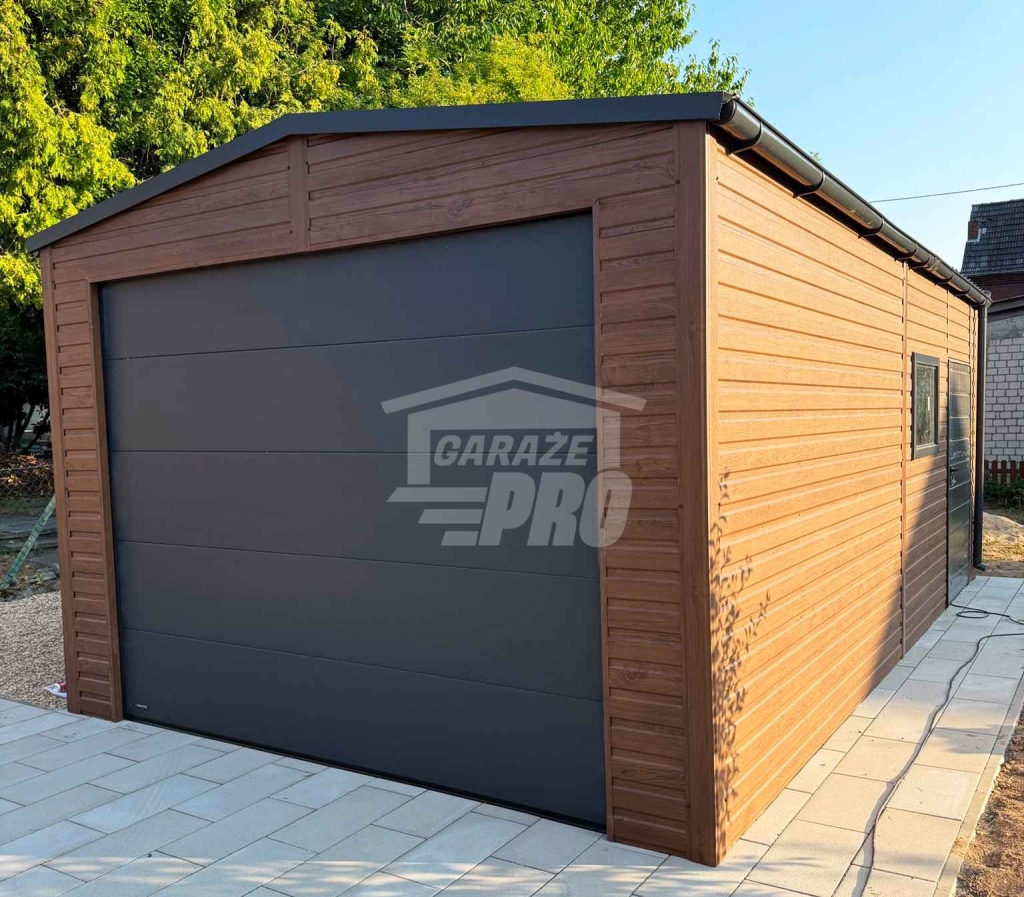 Garaż blaszany 4x6 m brama 2x okno drzwi blachodach rynny dach GP766 Zielona Góra - zdjęcie 2