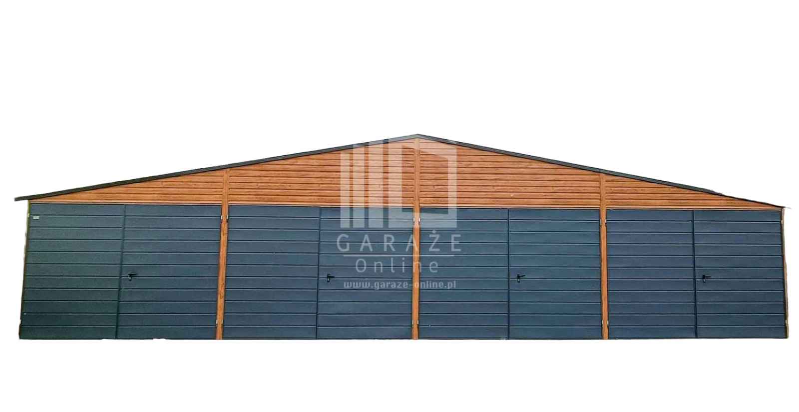 GARAŻ BLASZANY 12m x 6m dwuspad - 4x Brama dąb + antracyt ID134 12x6 Tarnów - zdjęcie 1