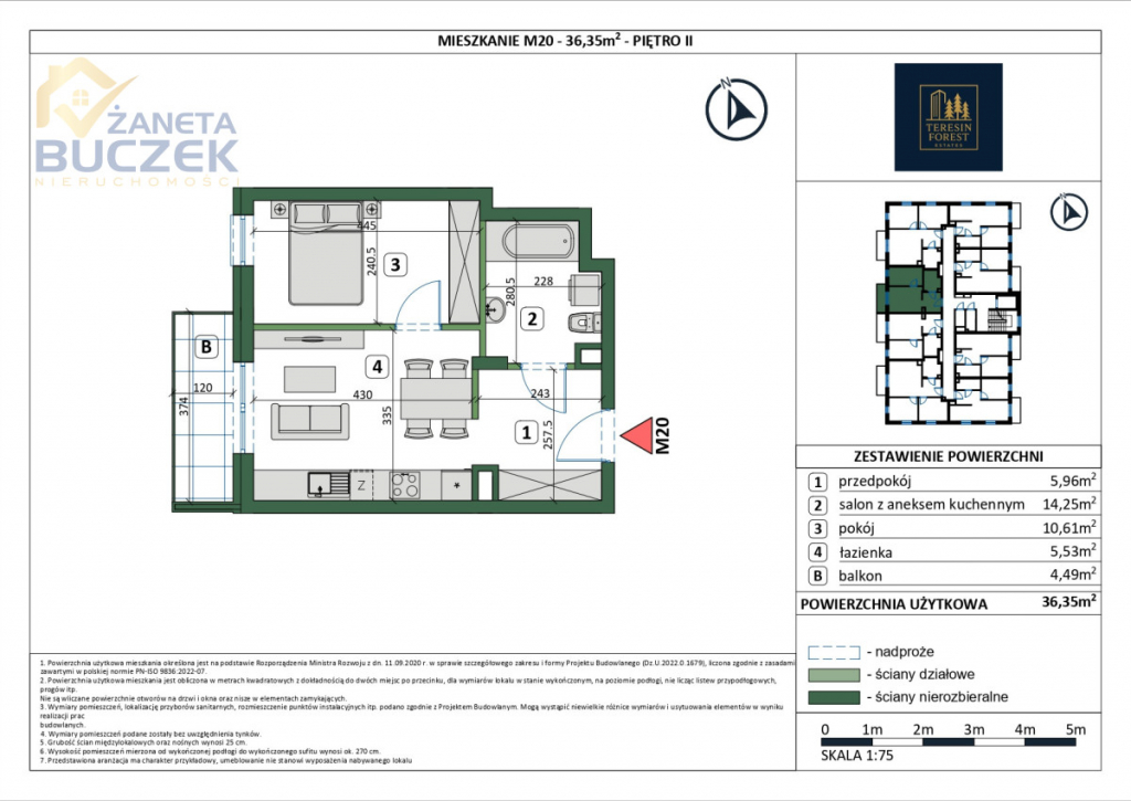 Mieszkanie 2-pokojowe - Teresin Teresin - zdjęcie 2