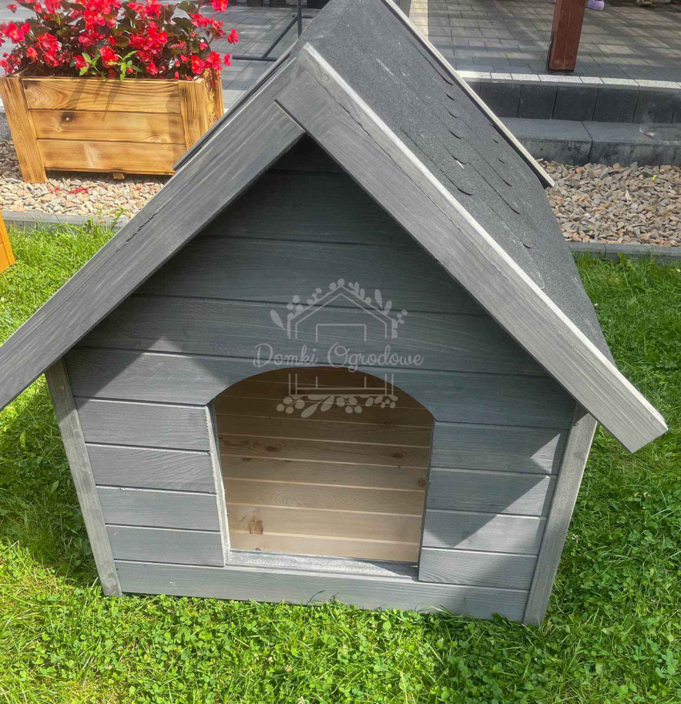 Buda dla psa Rozmiar "XXL" - Grafit - Dach dwuspadowy ID838 Ruda Śląska - zdjęcie 8