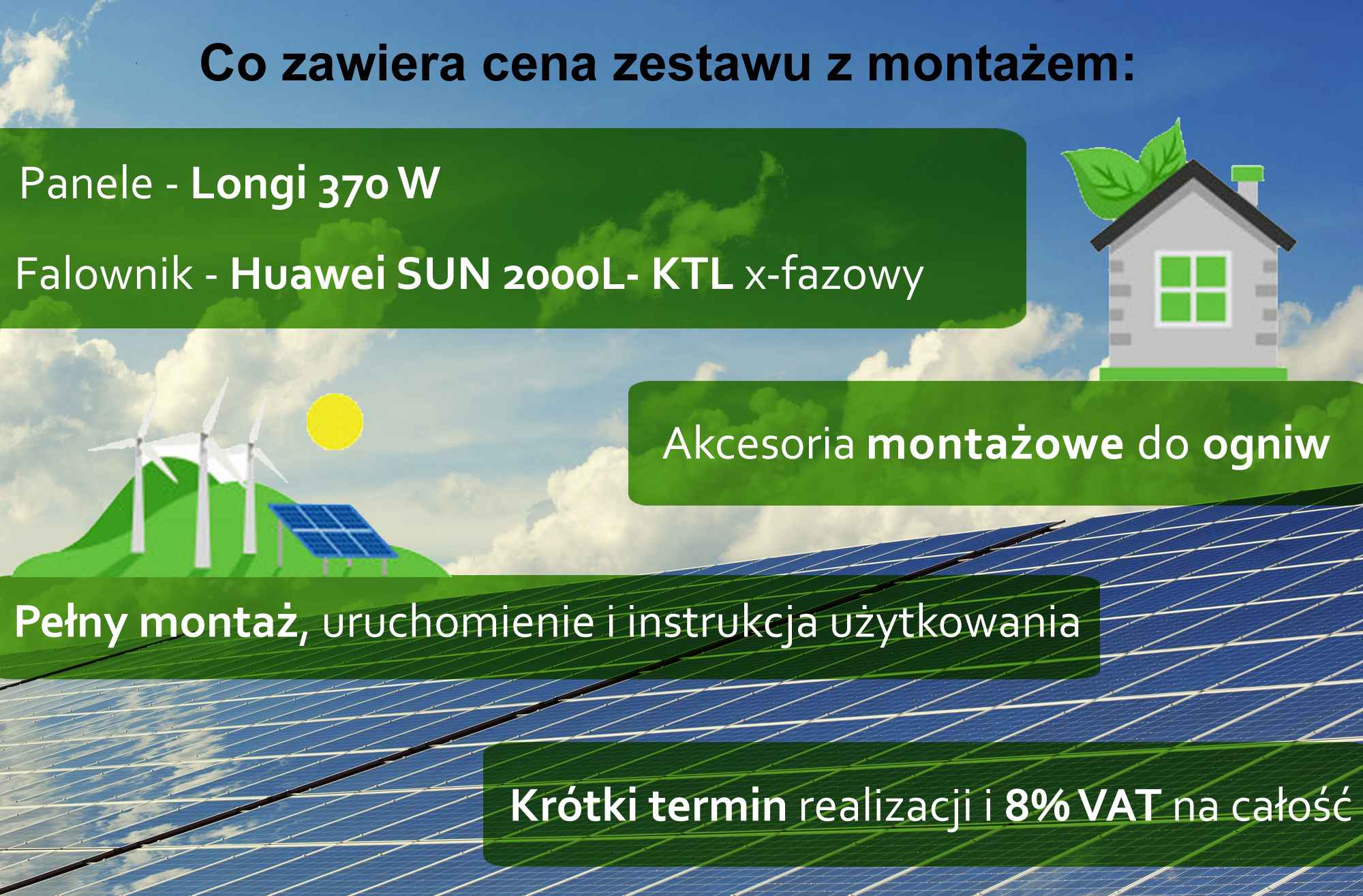 FOTOWOLTAIKA 4 kW 11 PANELI ZESTAW SOLARNY MONTAŻ INSTALACJA OGNIW Fabryczna - zdjęcie 2