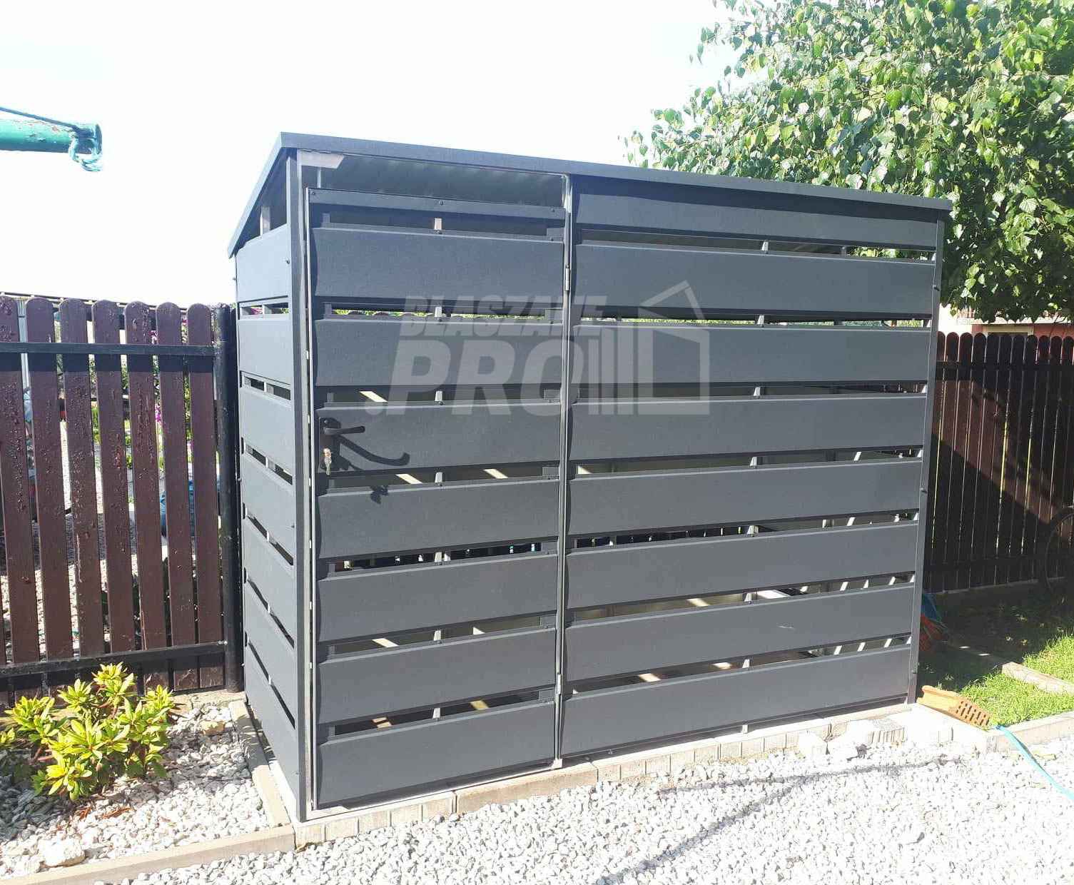 Wiata śmietnikowa spad tył 2,5x0,6m Antracyt Schowek ogrodowy  GP290 Elbląg - zdjęcie 4