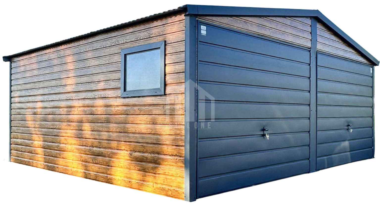 Garaż blaszany 6x5m -  2x brama uchylna - okno - antracyt SO124 Siedlce - zdjęcie 1