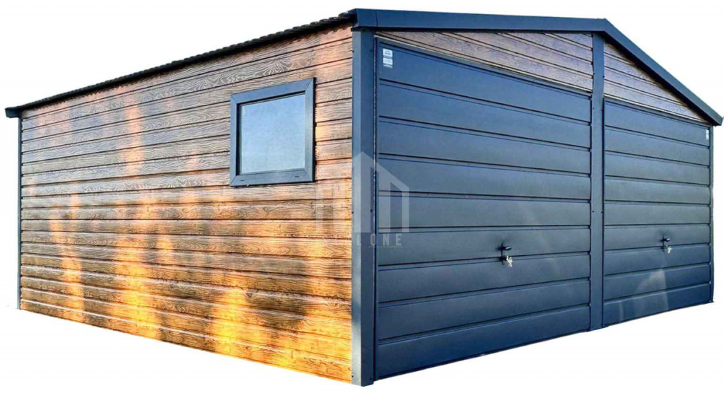 Garaż blaszany 6x5m -  2x brama uchylna - okno - antracyt SO124 Siedlce - zdjęcie 1