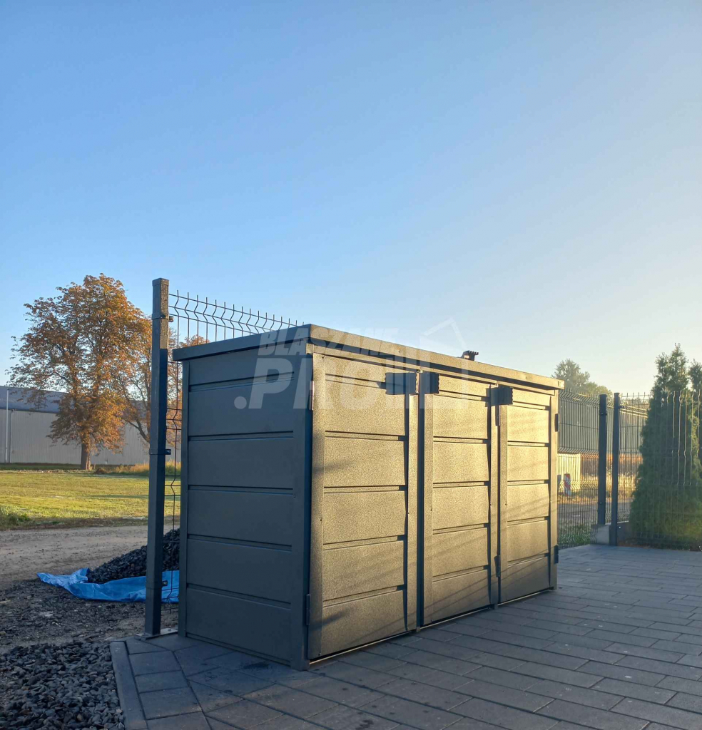Zabudowa koszy na śmieci wiata śmietnikowa 207x80x120 cm 3x240L GP331 Nysa - zdjęcie 8
