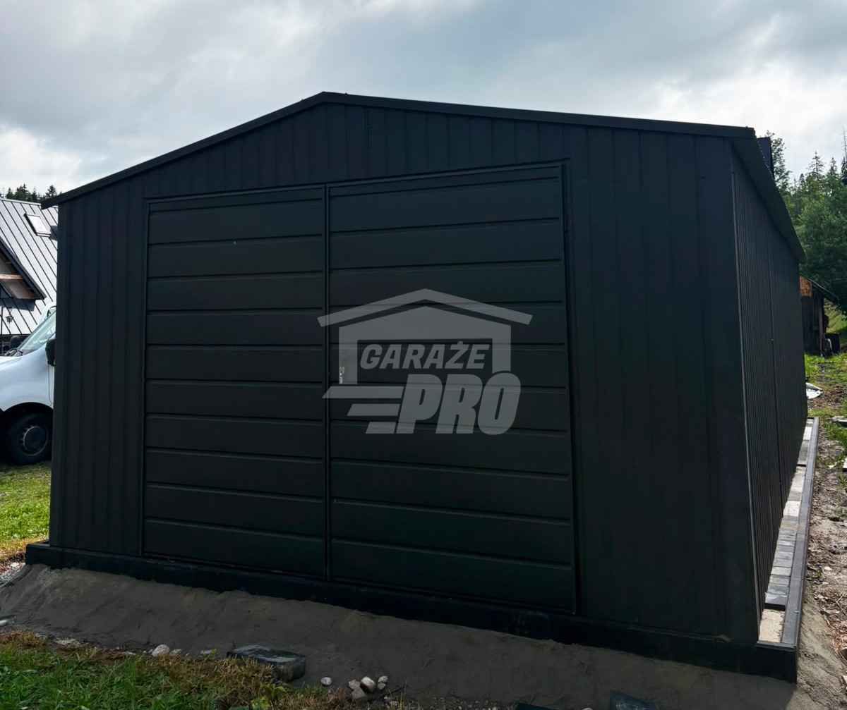 Garaż blaszany 4,5x8 m - brama dwuskrzydłowa - drzwi - dach GP764 Lubartów - zdjęcie 3