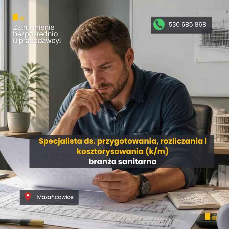 Specjalista/-tka ds. przygotowania produkcji i kosztorysowania Bielsko-Biała - zdjęcie 1