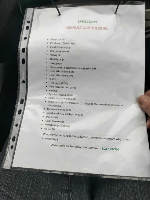 SPRZEDAM RENAULT CAPTUR Łopienno - zdjęcie 1