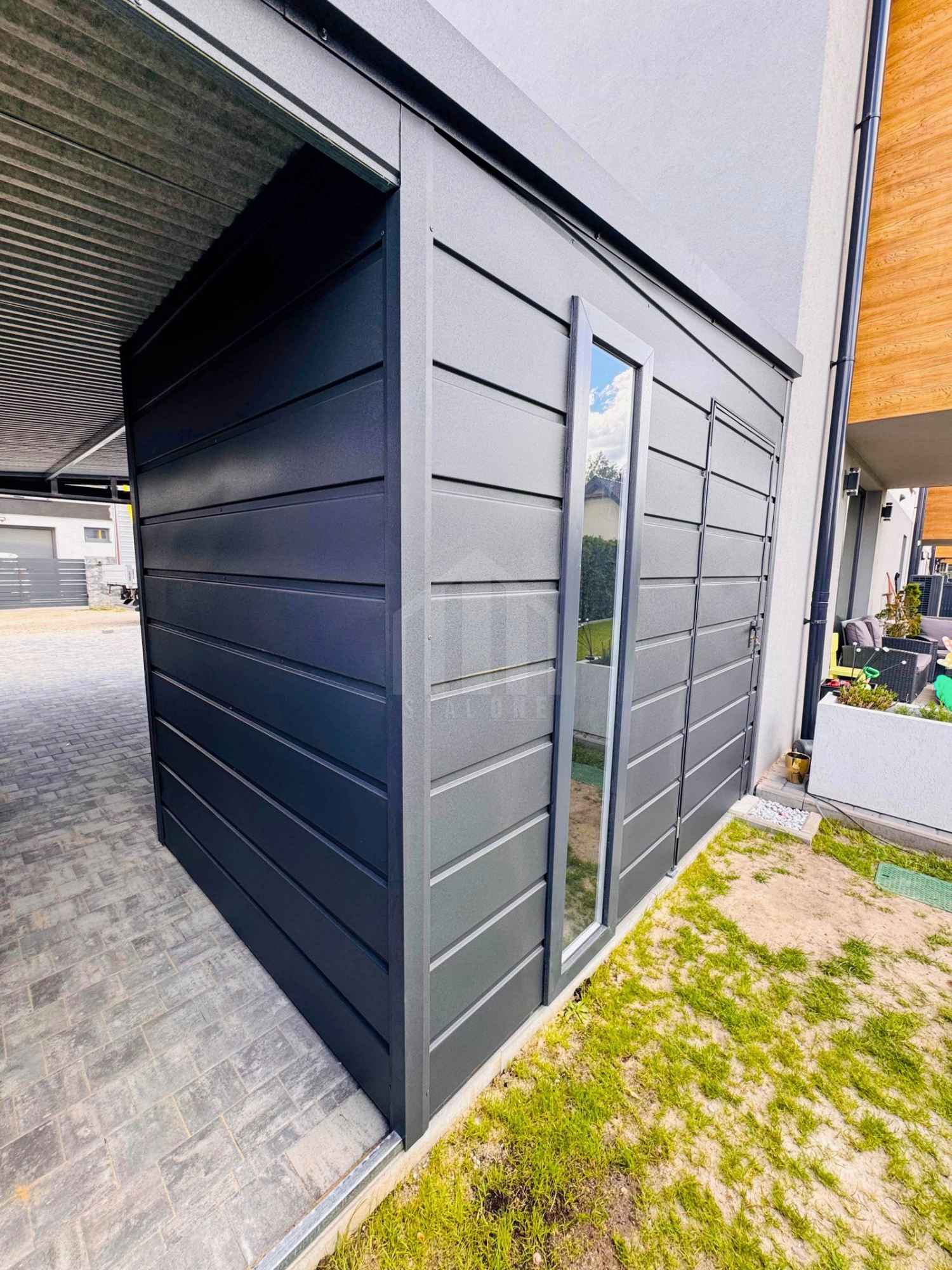 Carport wiata samochodowa 3,5x6 m  drzwi okno dach SO217 Wisła - zdjęcie 7