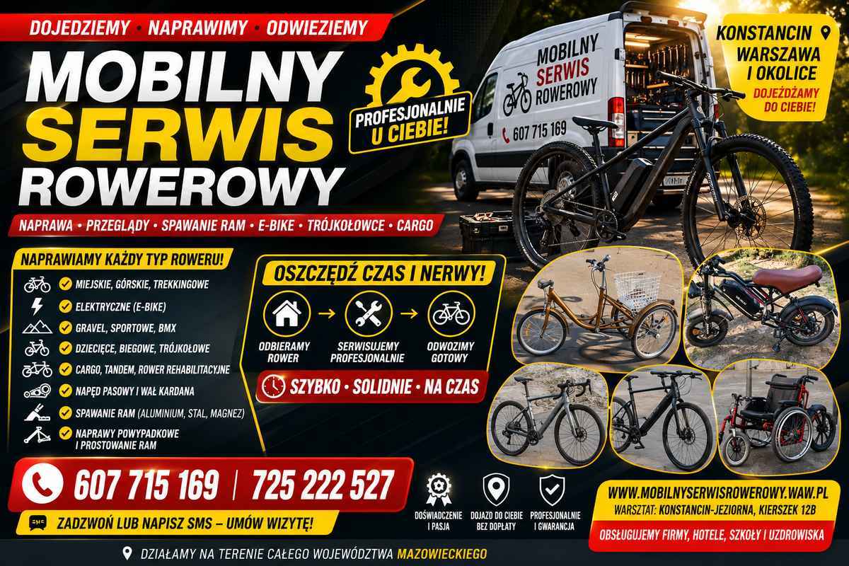 Serwis Mobilny Rowery Trójkołowe Cargo MTB Gravel Naprawa Konstancin-Jeziorna - zdjęcie 1