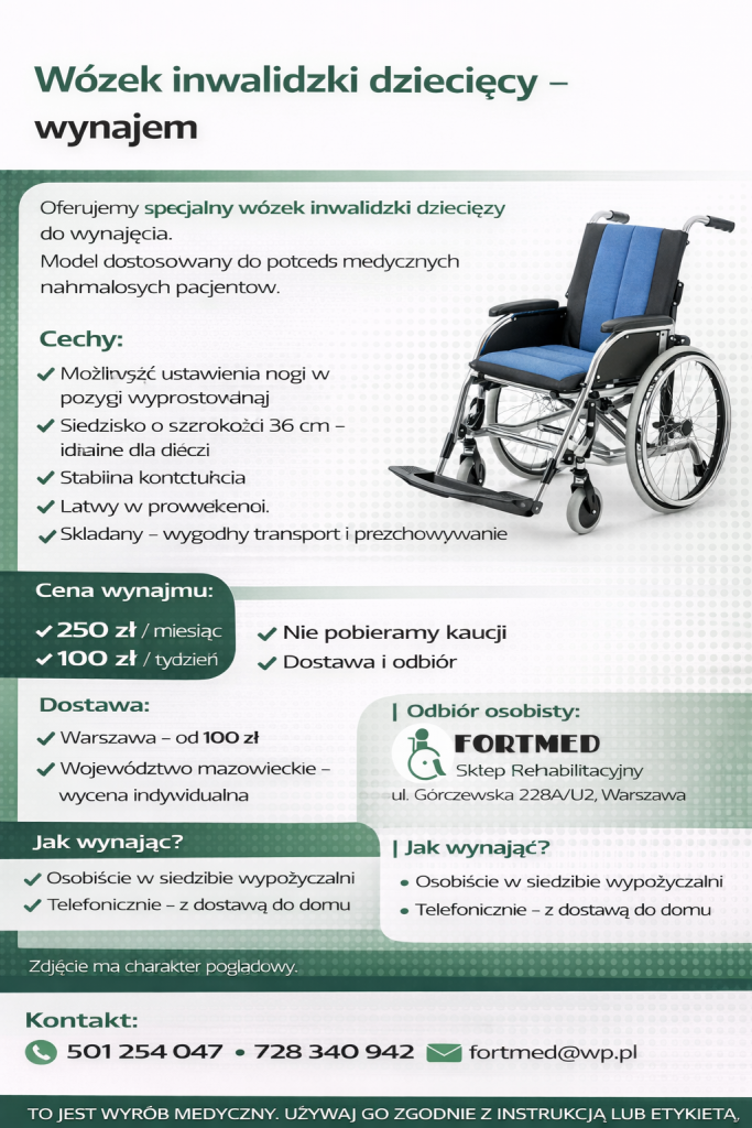 Wózek inwalidzki dziecięcy – wynajem Bemowo - zdjęcie 1