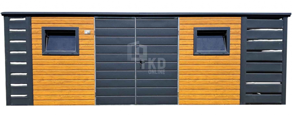 Schowek domek ogrodowy 4,5x3m wiata 0,5m brama drzwi  okna dach TKD389 Morąg - zdjęcie 1