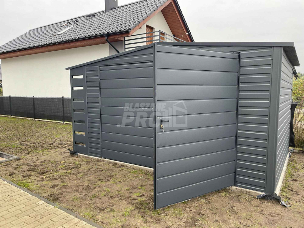 Domek Ogrodowy 4x3 + wiata Brama dwuskrzydłowa - Dach dwuspadowy GP238 Rybnik - zdjęcie 4