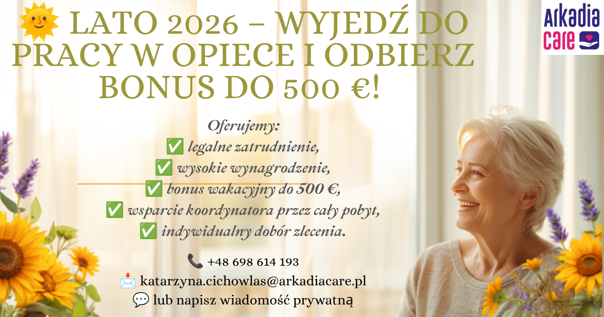 Poszukiwana Opiekunka/Opiekun do pracy nad osobą starszą w Niemczech! Konin - zdjęcie 1