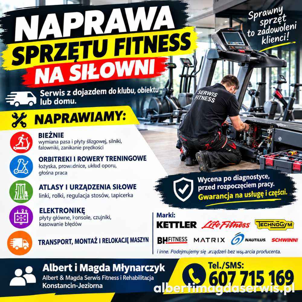 Naprawa sprzętu fitness na siłowni Warszawa - serwis z dojazdem Bemowo - zdjęcie 1