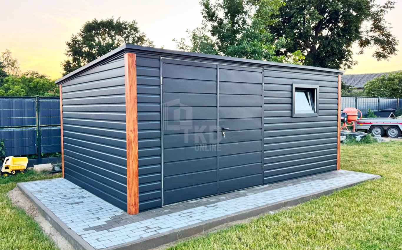 Schowek - domek ogrodowy 5x3 m brama dwuskrzydłowa 2x okno dach TKD466 Police - zdjęcie 4