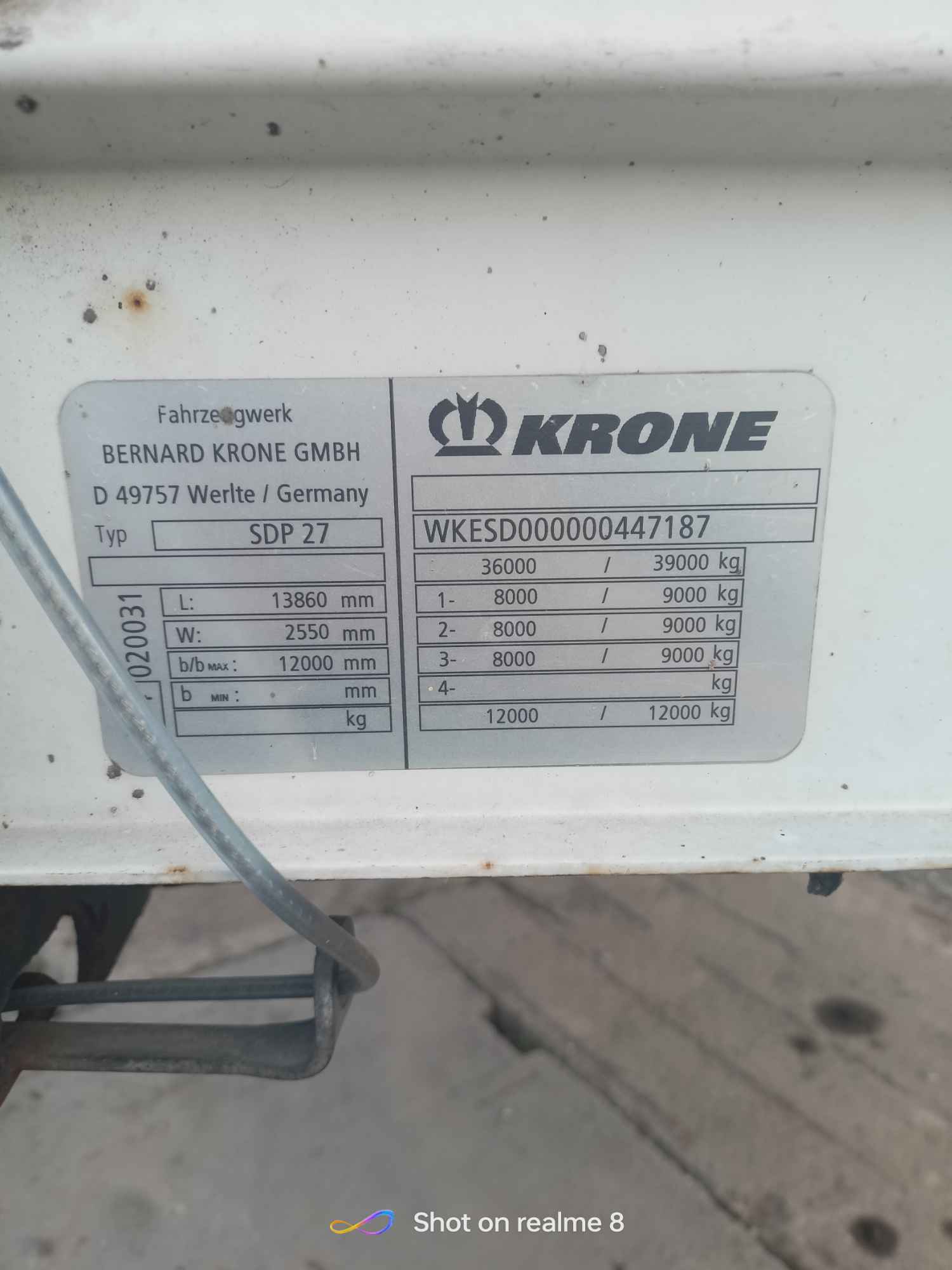 Sprzedam naczepę marki Krone SDP 27 43.0t rok produkcji: 2008 Śródmieście - zdjęcie 4