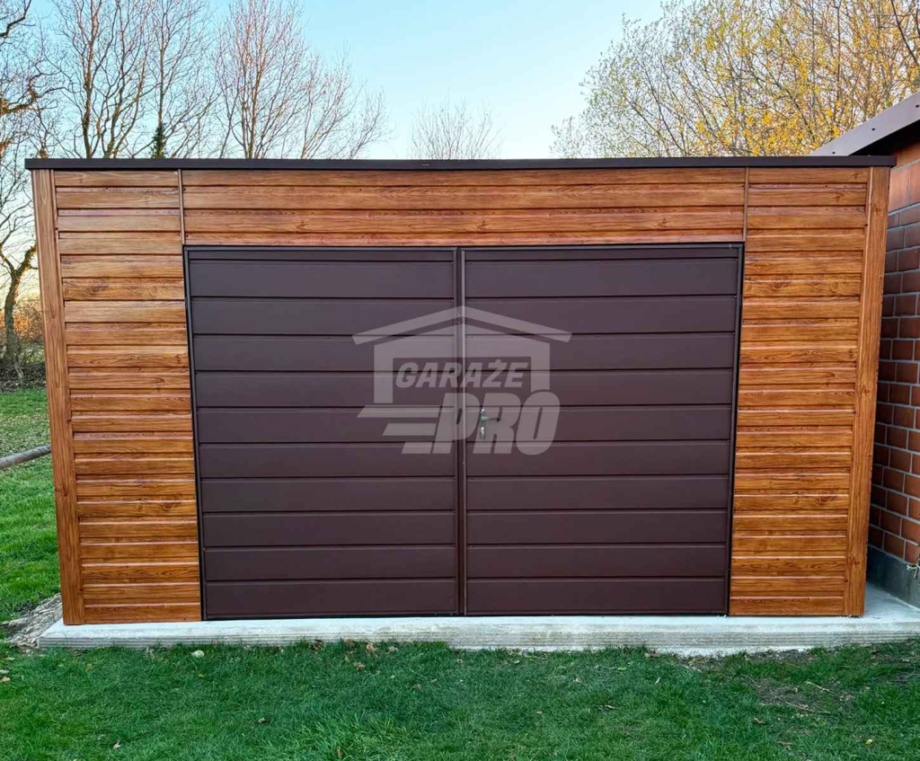 Garaż blaszany 4,5x6 m - brama dwuskrzydłowa 2x okno dach GP762 Białystok - zdjęcie 3
