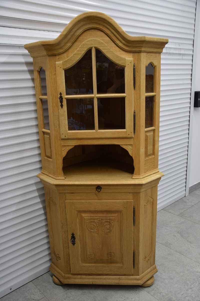 witryna narożna z drewna dębowego - jak nowa Olsztyn - zdjęcie 1