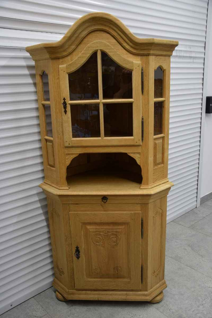 witryna narożna z drewna dębowego - jak nowa Olsztyn - zdjęcie 1