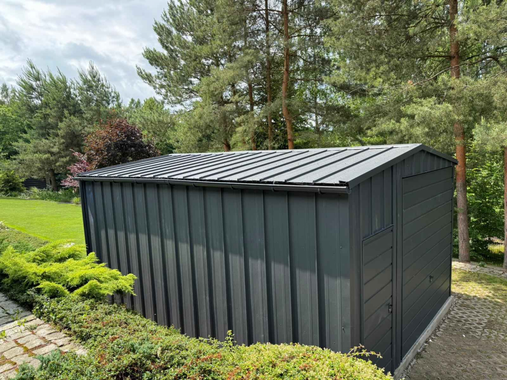 Garaż Blaszany dwuspadowy Rąbek 4x6 Ciemny Grafit MAT PREMIUM Stare Miasto - zdjęcie 3