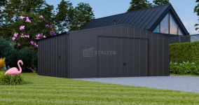 Garaż blaszany 6x6 - brama uchylna - drzwi blacha na rąbek dach ST207 Lubin - zdjęcie 3