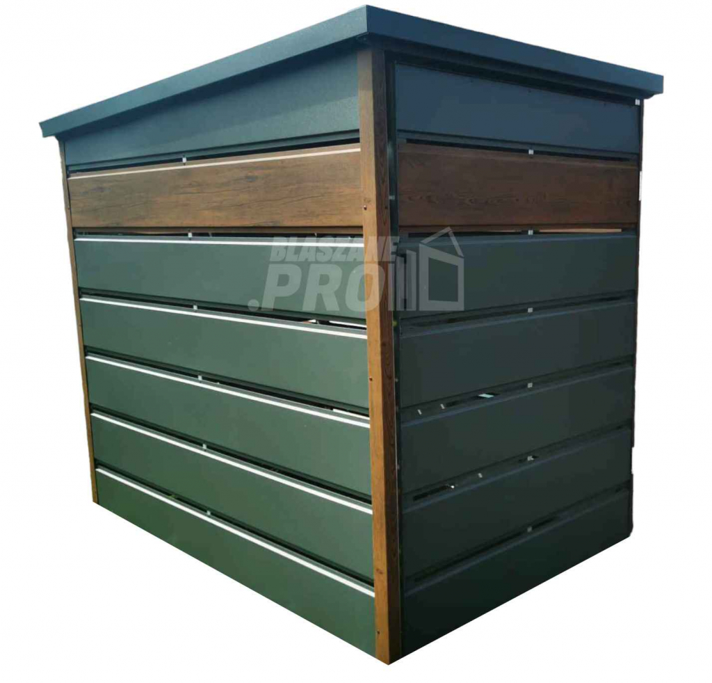 Wiata śmietnikowa spad tył1,3x2m zielona drewno Schowek ogrodowy GP291 Bełchatów - zdjęcie 1