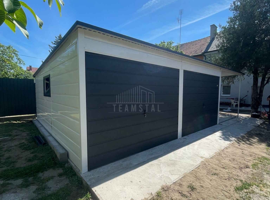 Garaż blaszany 6x6m 2x brama drzwi 2x okno  dach  rynny TS1320 Braniewo - zdjęcie 4