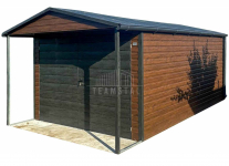 Schowek domek ogrodowy Garaż 3,5x4m wiata 0,5m brama okno rynny TS1137