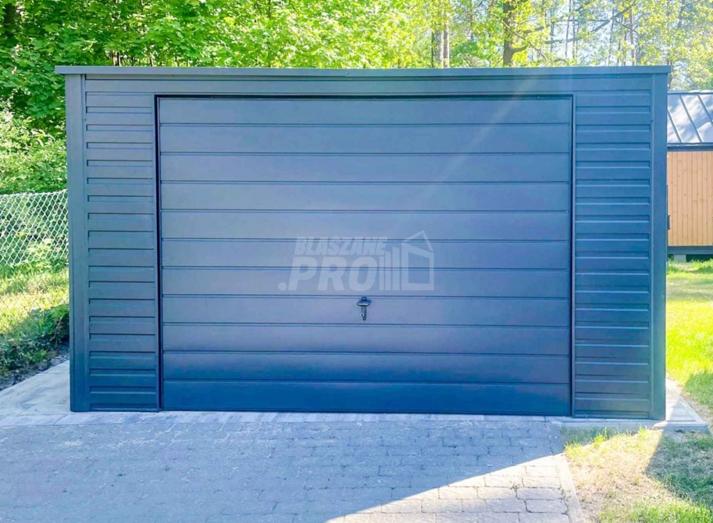 Garaż Blaszany 4x8m Brama Uchylna 2x Okno Drzwi Dach Spad w tył GP407 Sieradz - zdjęcie 5